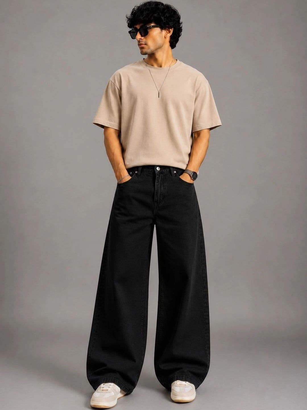 Line out line Men Wide Leg Mid-Rise Jeans - view 1