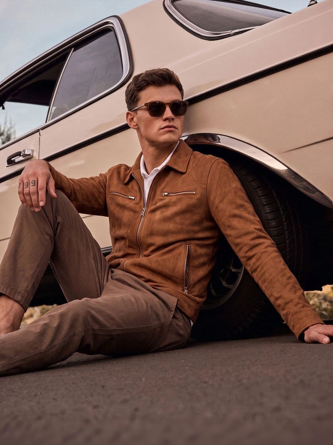 Roadster Men Suede Outdoor Bomber Jacket - view 1