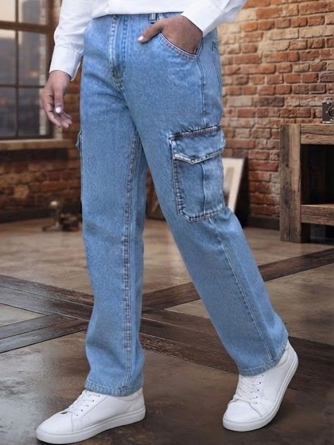FEBRi Men Straight Fit Mid-Rise Coated Jeans - view 1