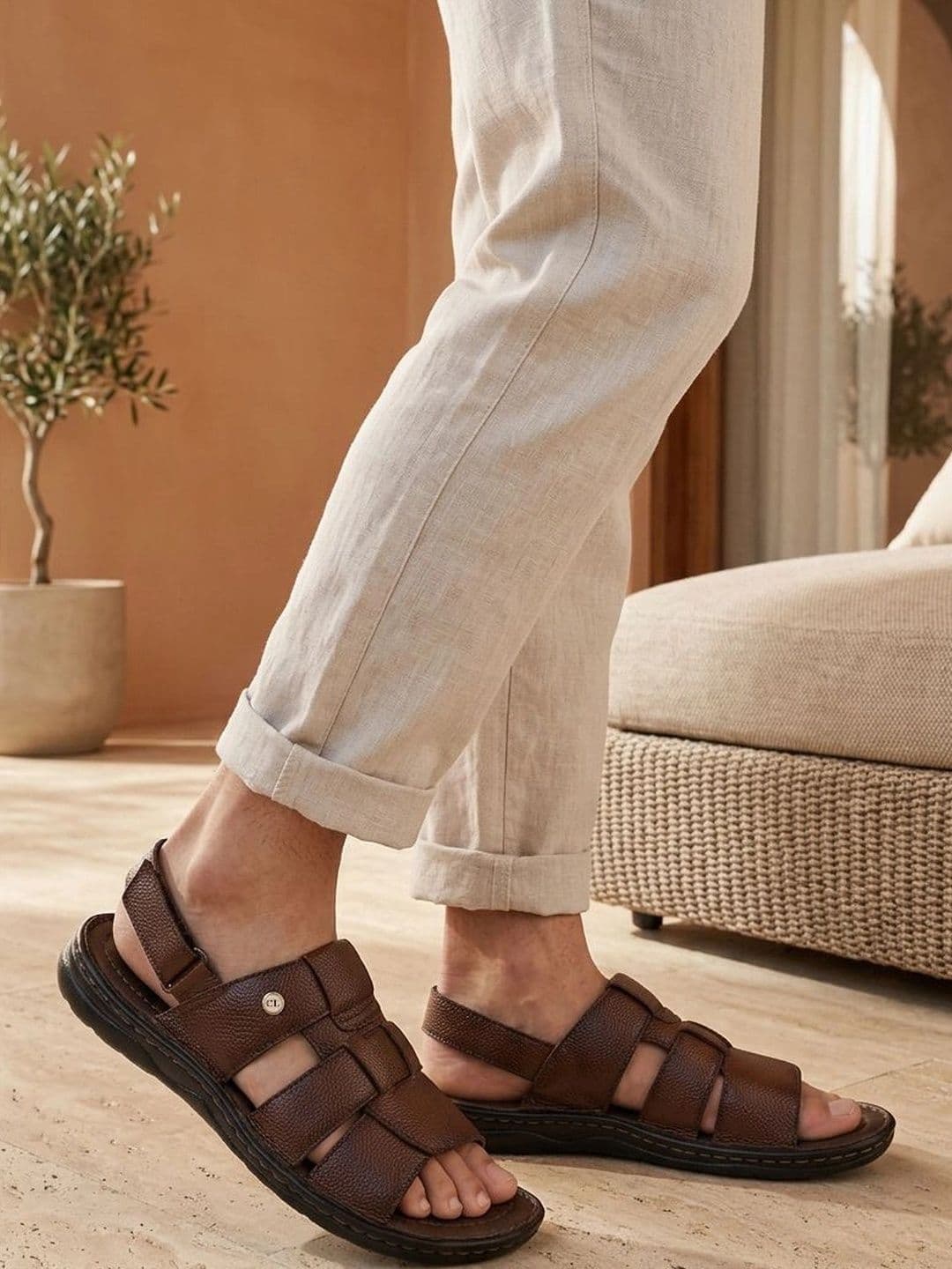Carlton London Men Leather Fisherman Sandals - view 1