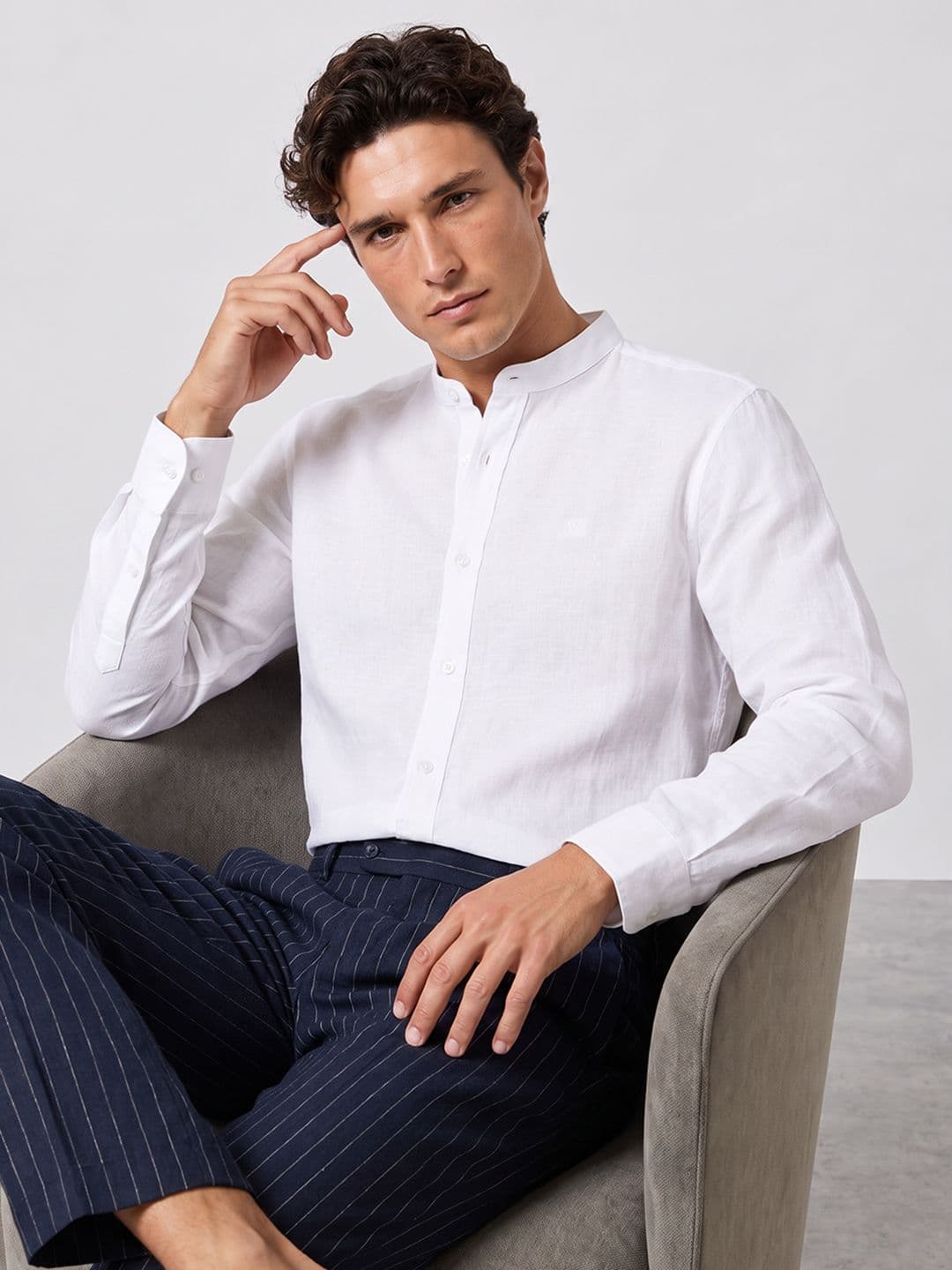 Kenneth Cole Slim Fit Cotton Linen Casual Shirt - view 1
