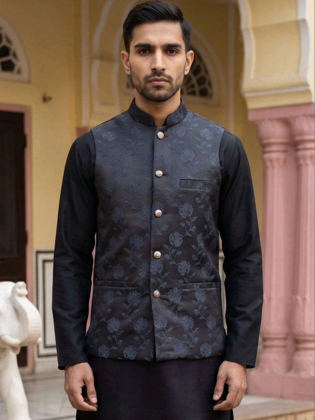 Jompers Woven Design Nehru Jackets - view 1