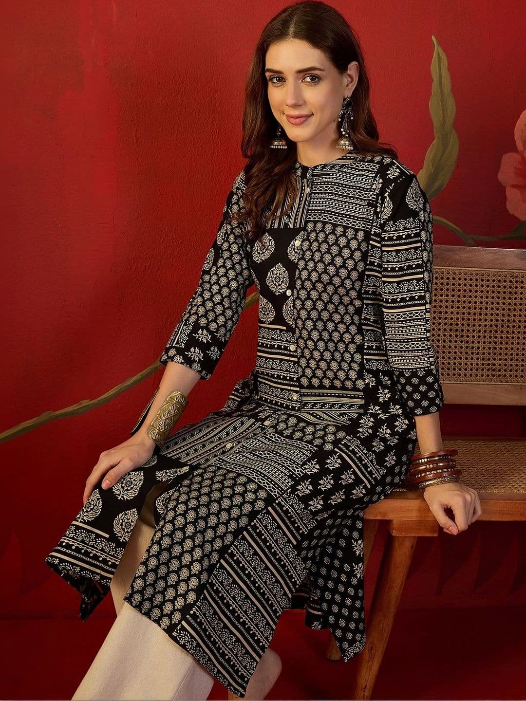 Sangria Women Ethnic Motifs Printed Indie Prints Kurta - view 1