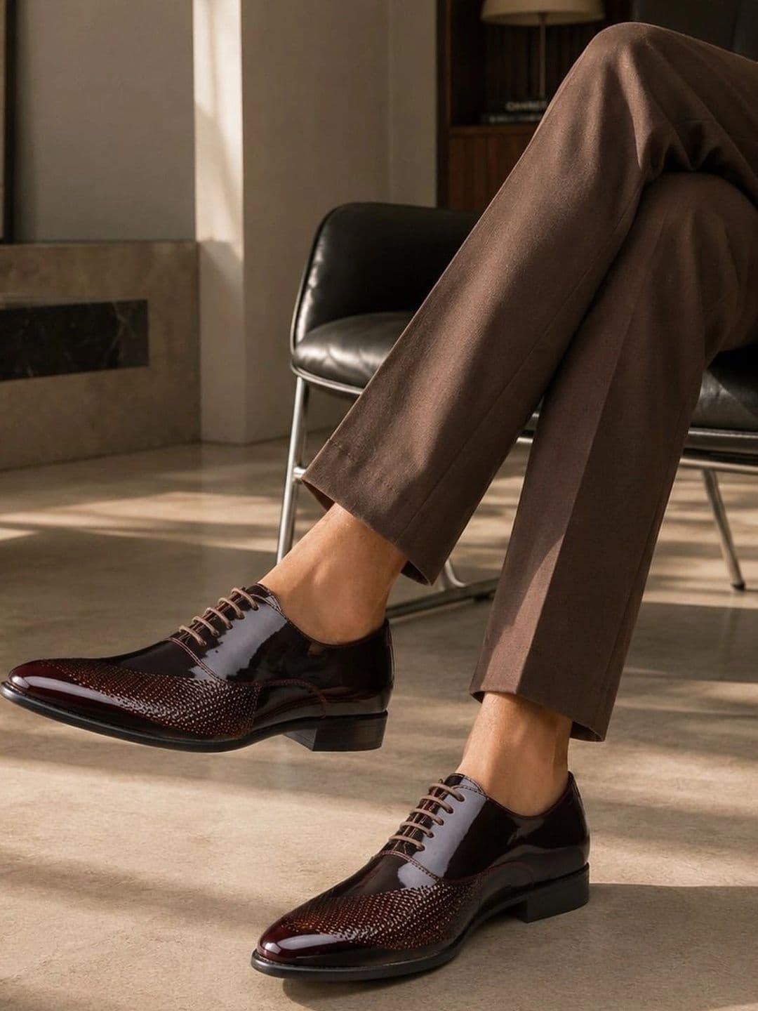 MICHAEL ANGELO Men Textured Formal Oxfords - view 1