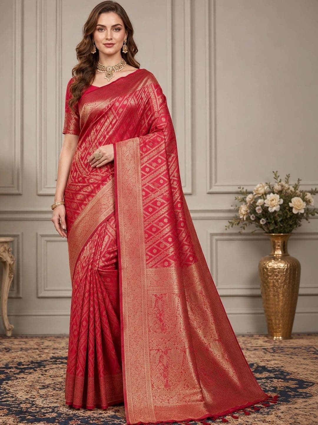 DIVASTRI Woven Design Zari Art Silk Fusion Banarasi Saree - view 1