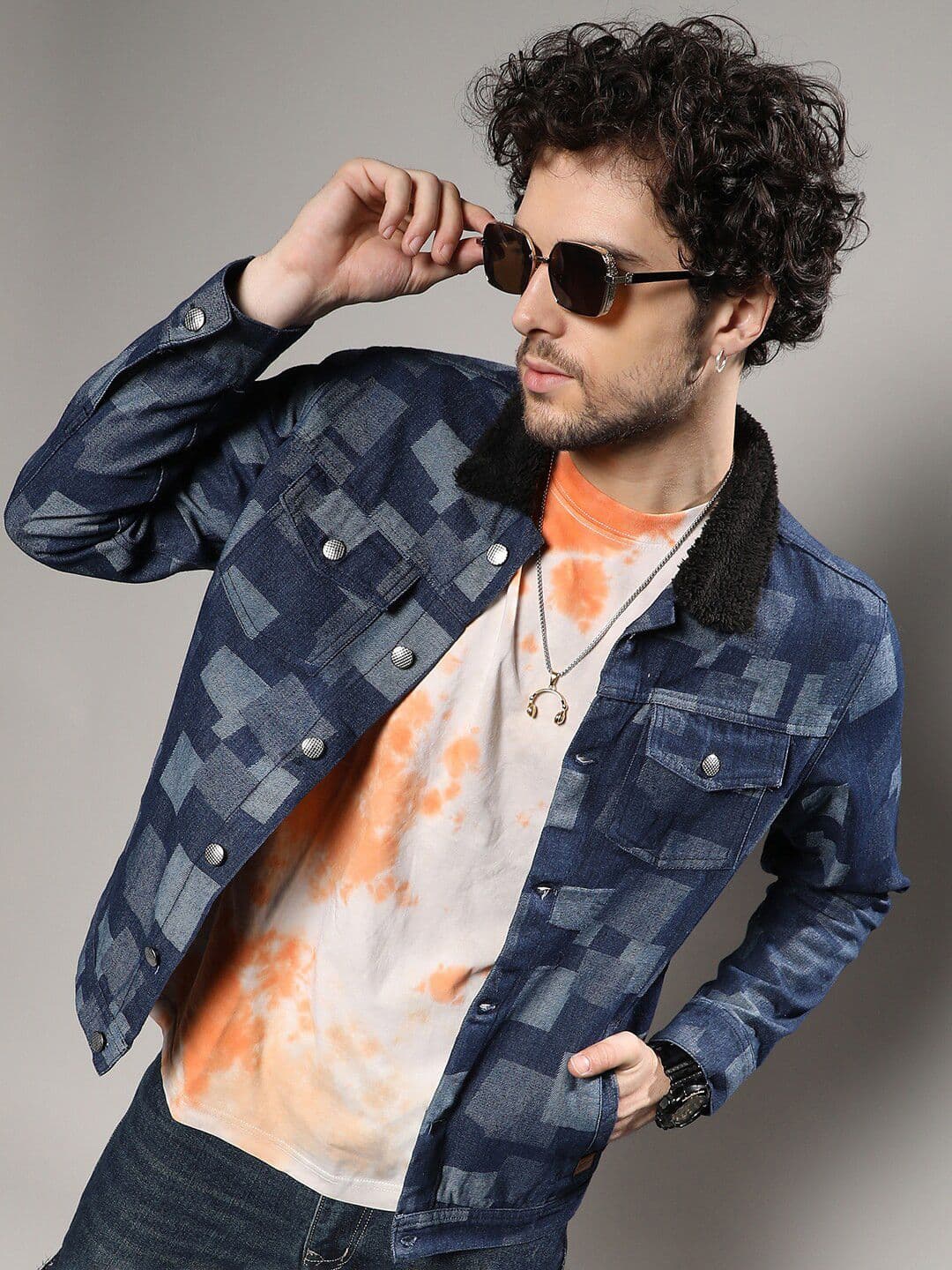CAHOOT Geometric Printed Windcheater Tailored Jacket - view 1