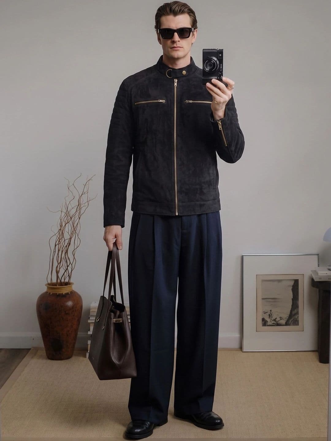 Roadster Men Suede Outdoor Biker Jacket - view 1