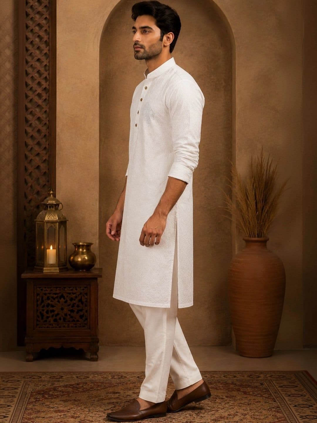 FUBAR Men Ethnic Motifs Embroidered Thread Work Kurta - view 1