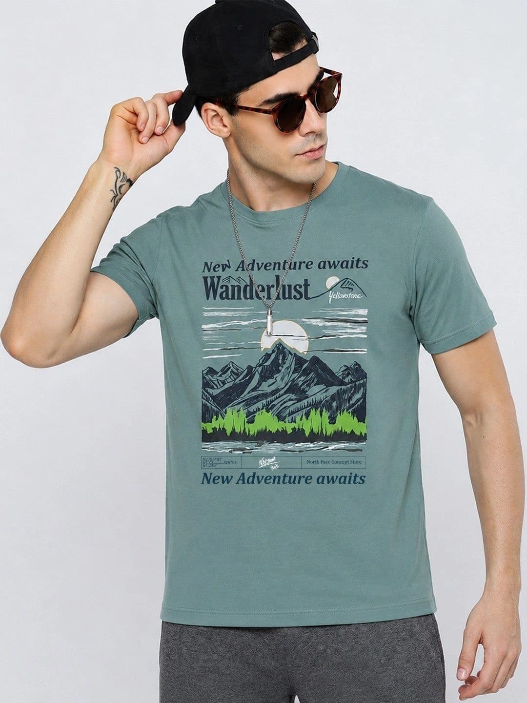 The Roadster Life Co. Graphic Printed Round Neck Short Sleeves Regular Fit T-shirt - view 1
