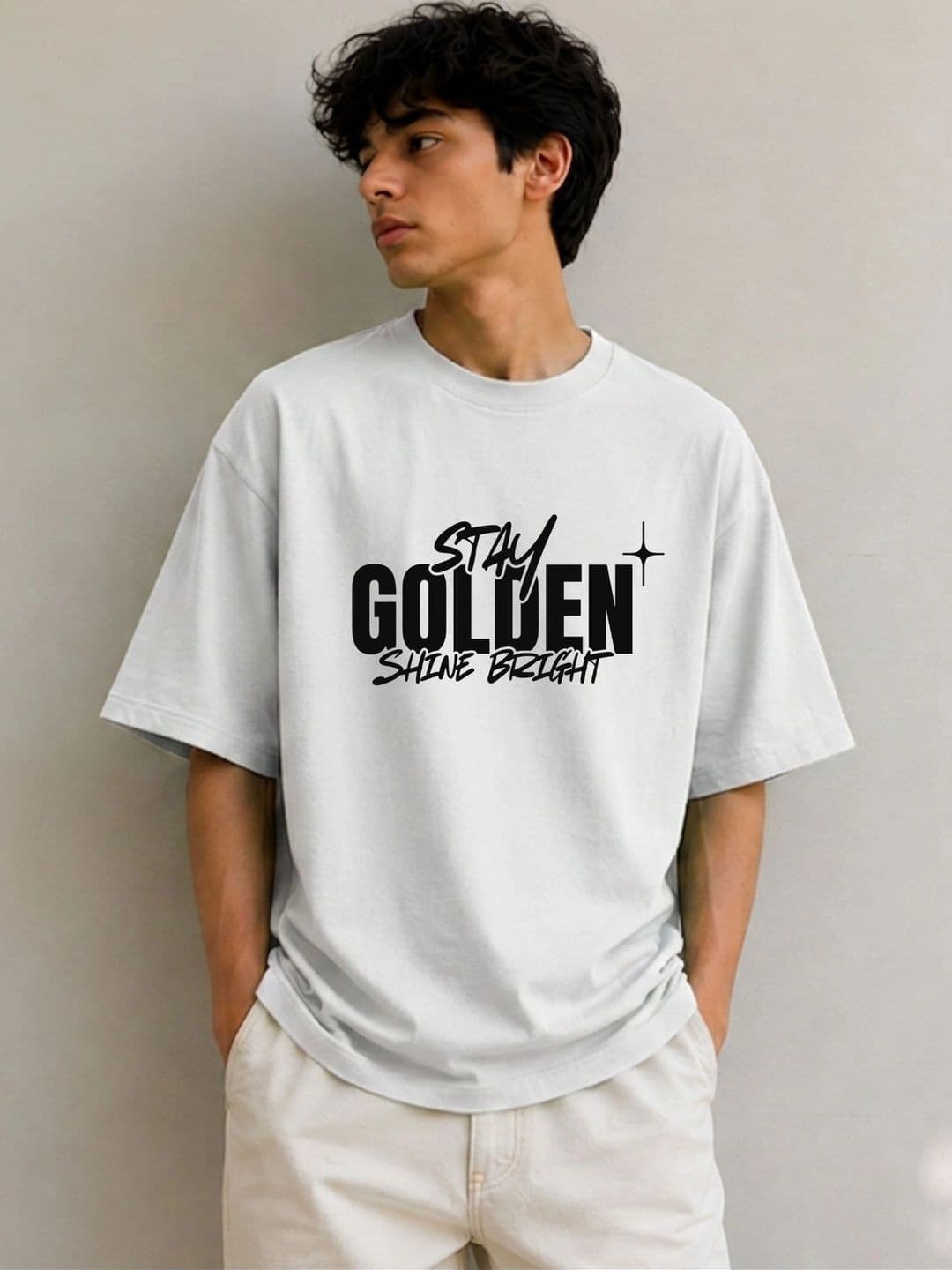 Fashnobic Men Oversized Typography Cotton T-shirt - view 1