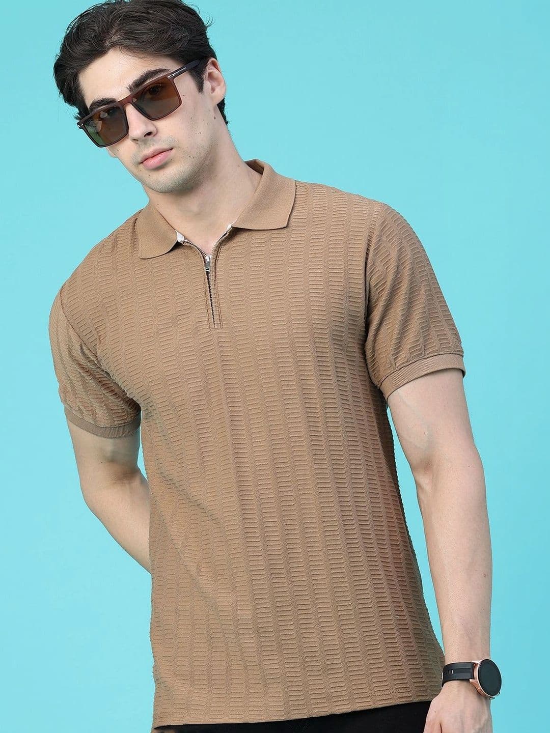 V-Mart Men Polo Collar Slim Fit T-shirt - view 1