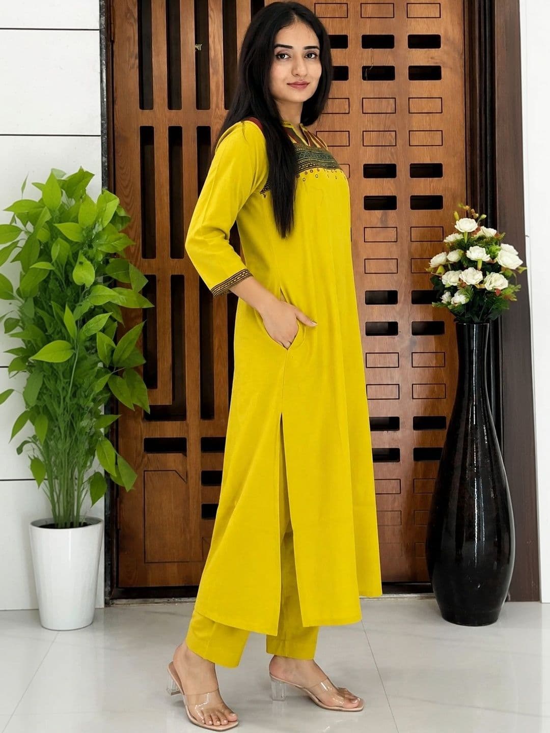 MORZAR Women Thread Work Kurta - view 1
