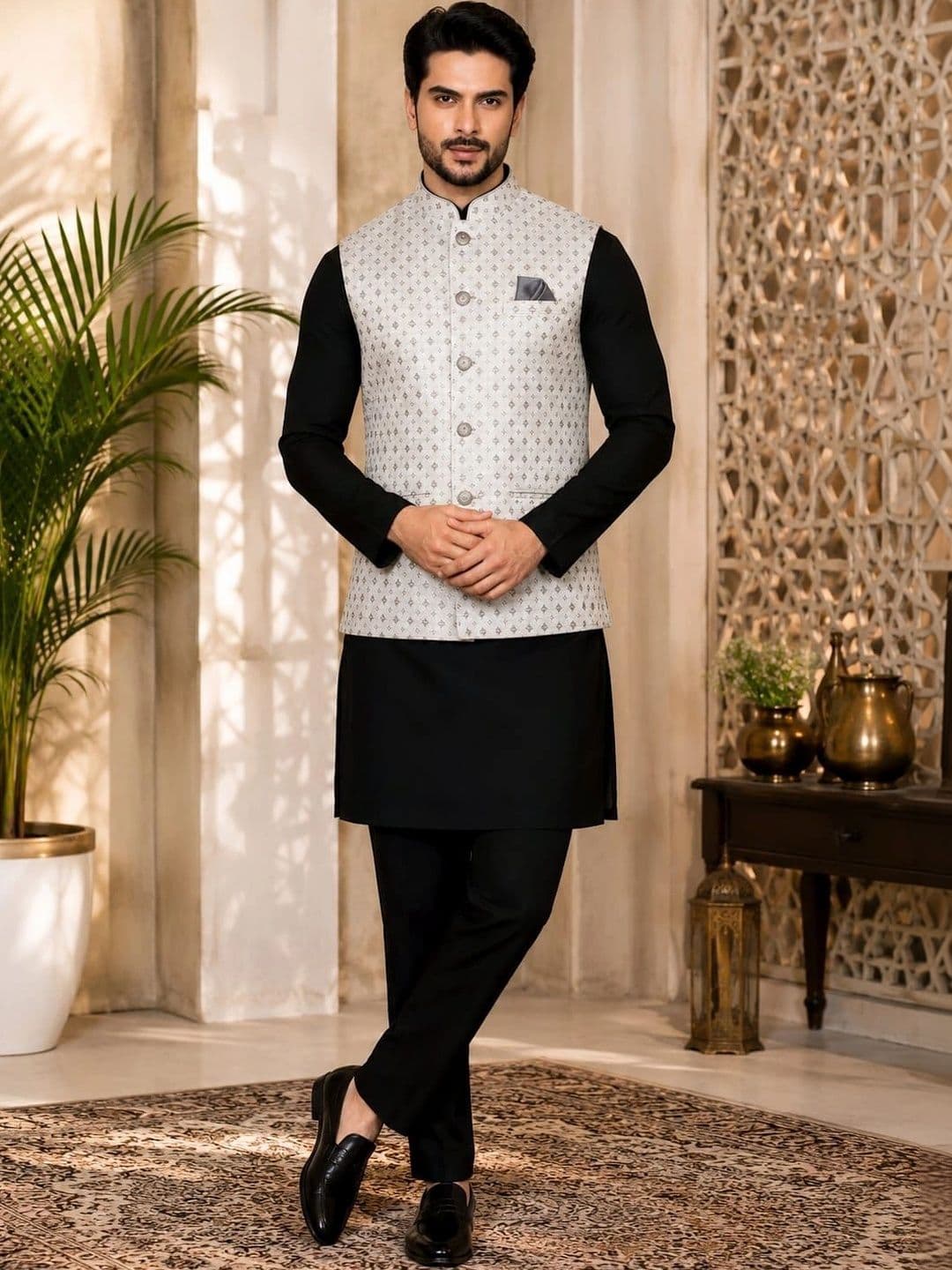 TRENDS OF ETHNIC Mandarin Collar Nehru Jackets - view 1