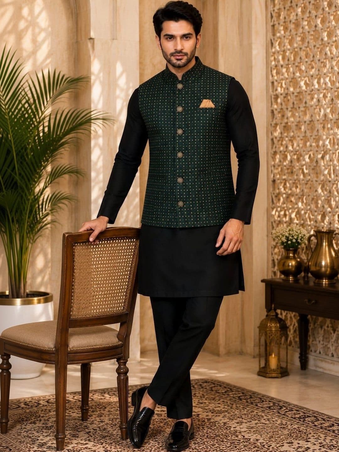 TRENDS OF ETHNIC Mandarin Collar Nehru Jackets - view 1