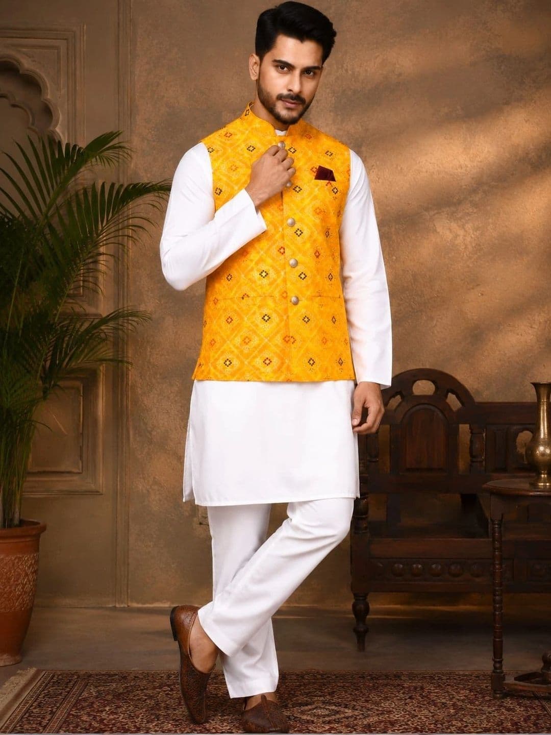 TRENDS OF ETHNIC Mandarin Collar Nehru Jackets - view 1
