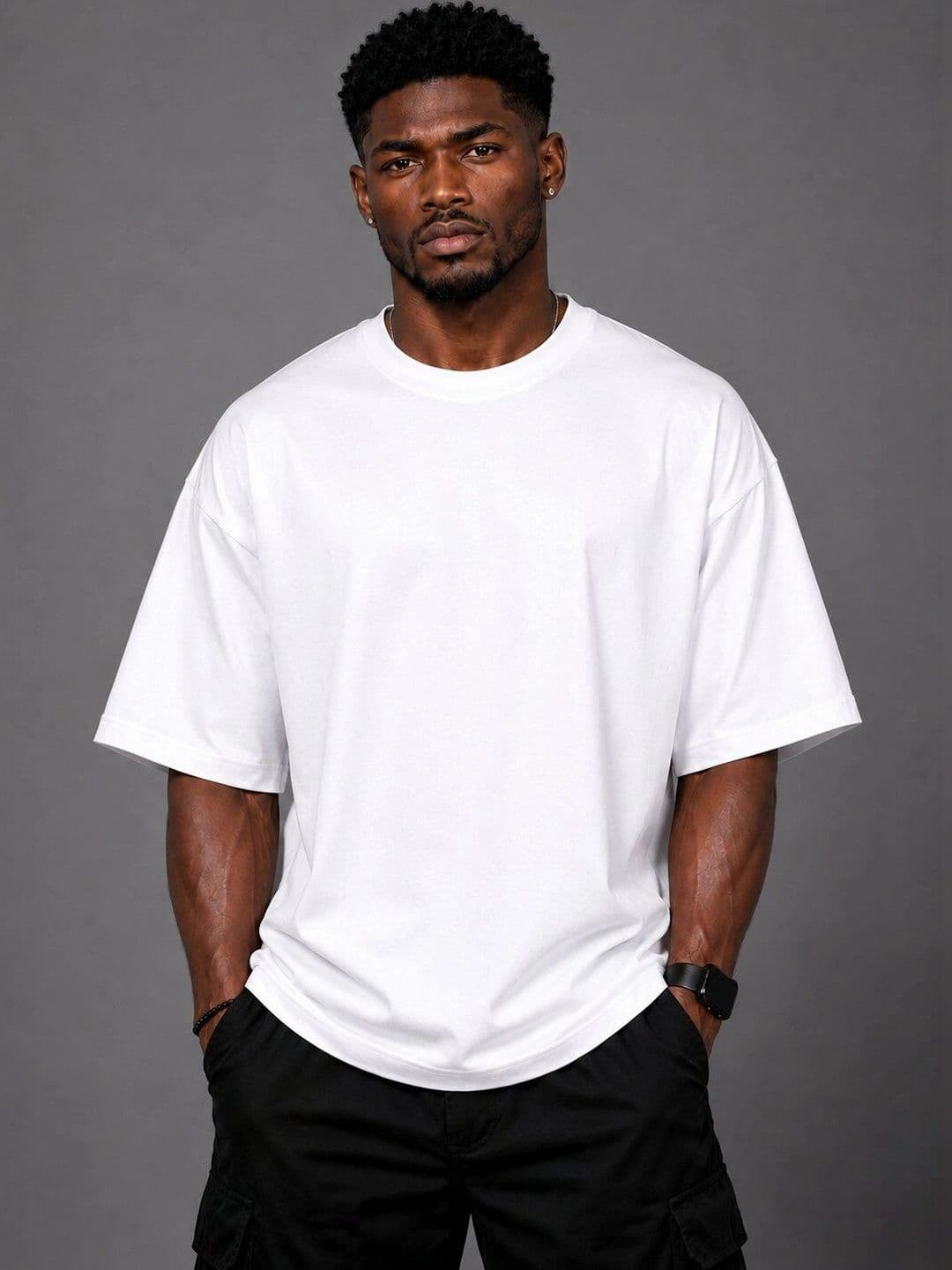 HERE&NOW Men Typography Printed Drop-Shoulder Sleeves T-shirt - view 1