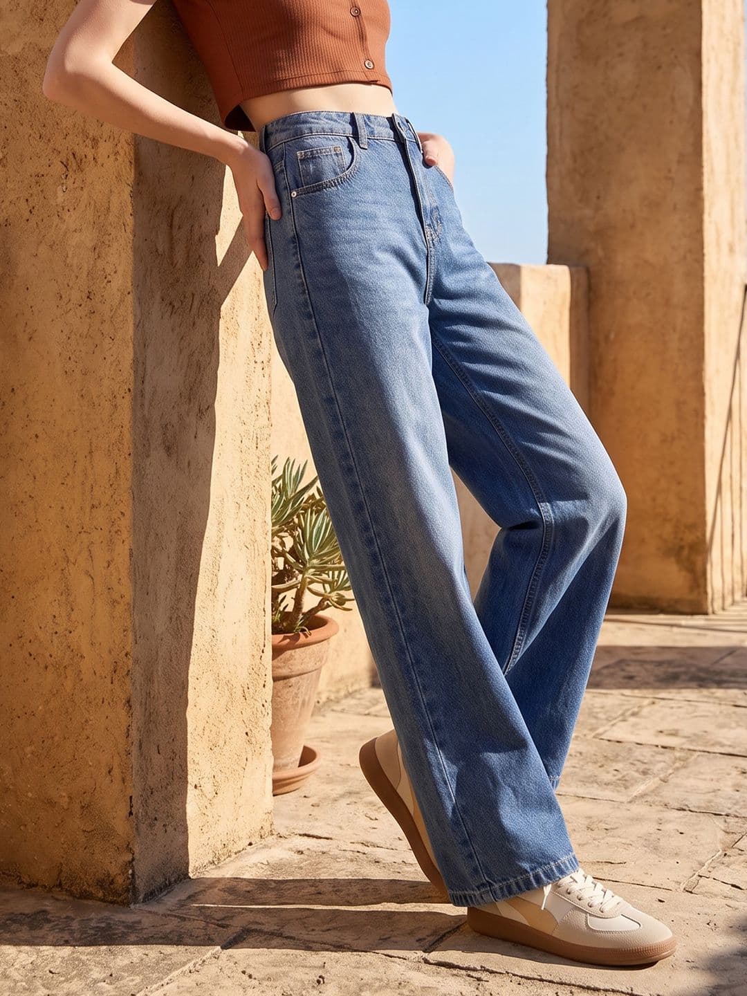 Mast & Harbour Women Relaxed Fit Pure Cotton Jeans - view 1