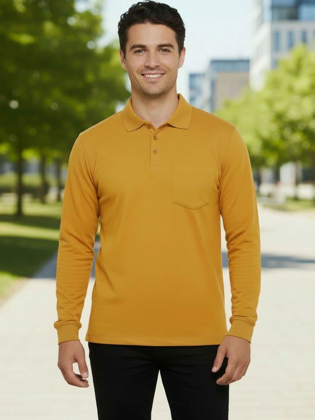 Roadster Men Polo Collar Pockets T-shirt - view 1