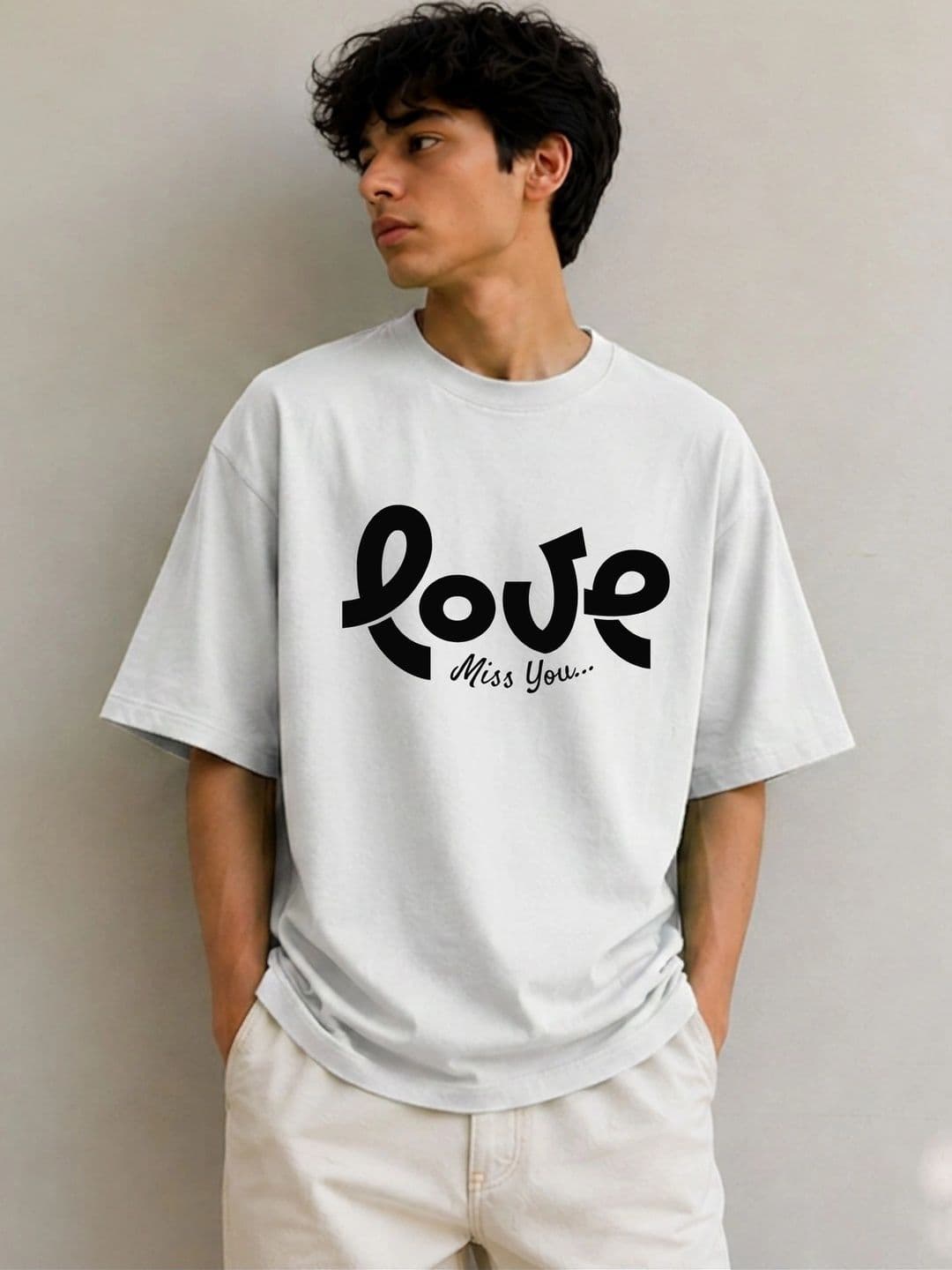 Fashnobic Typography Printed Drop-Shoulder Sleeves Pure Dri-FIT T-shirt - view 1