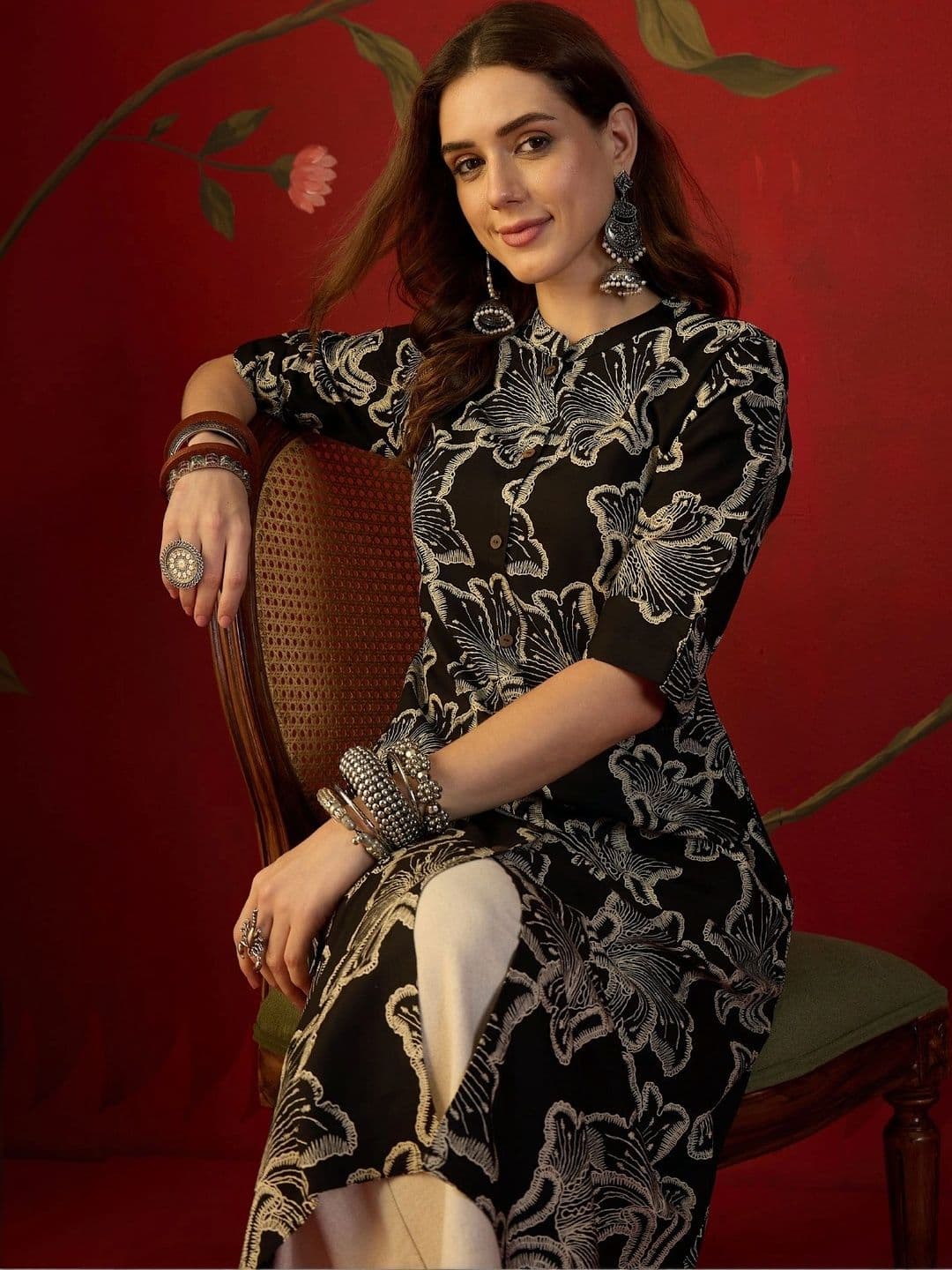 Sangria Women Floral Printed Floral Kurta - view 1
