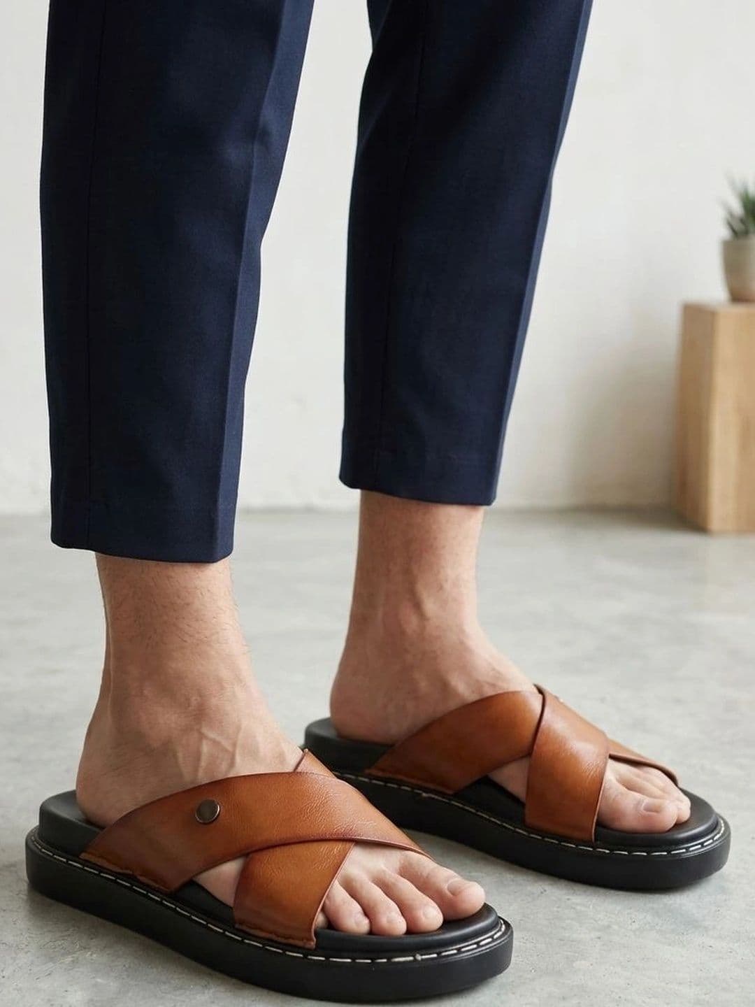Carlton London Men Leather Comfort Sandals - view 1
