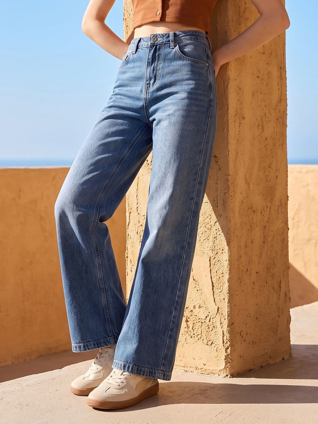 Mast & Harbour Women Wide Leg Pure Cotton Jeans - view 1