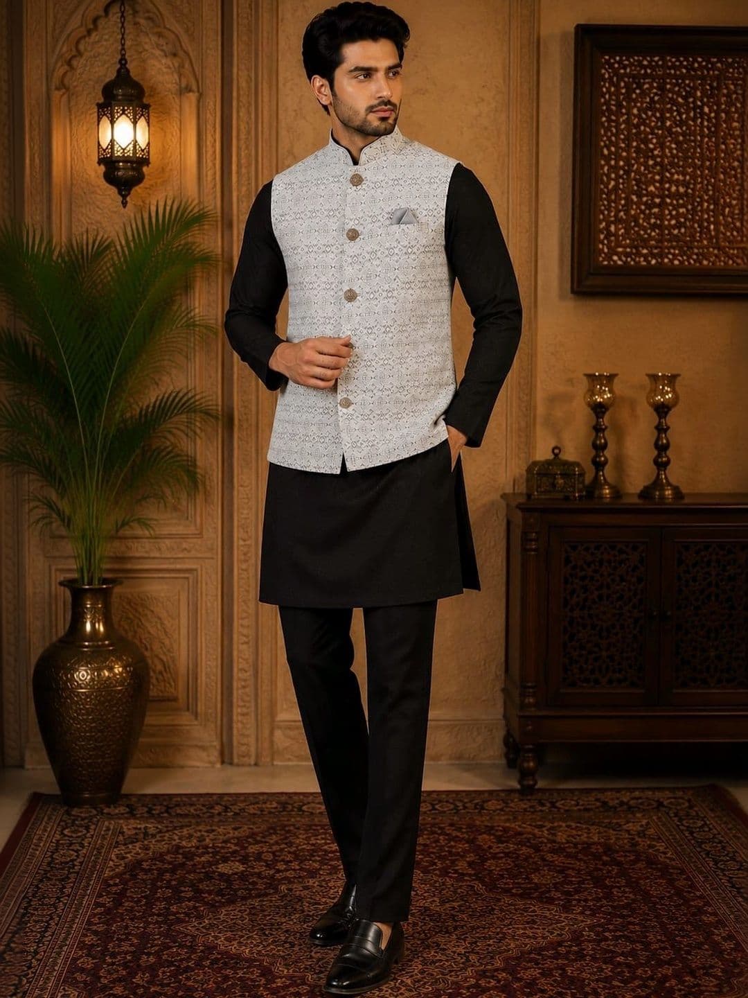 TRENDS OF ETHNIC Mandarin Collar Nehru Jackets - view 1