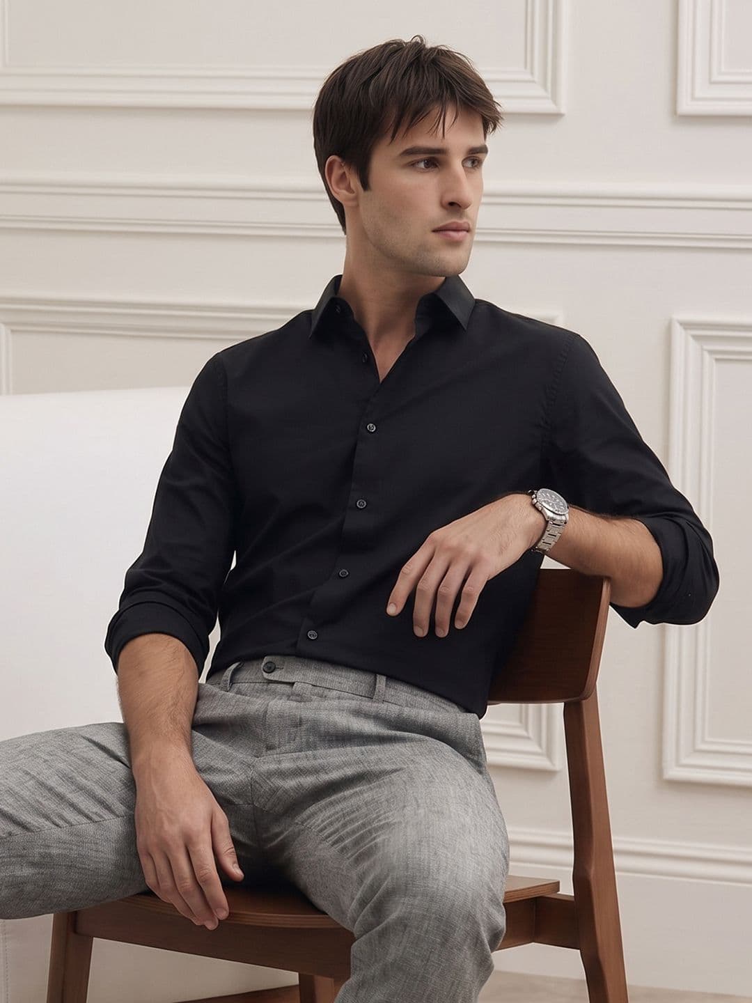 THE SHIRT CODE Spread Collar Casual Shirt - view 1