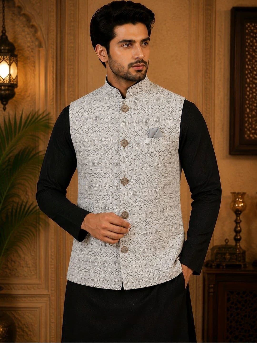 TRENDS OF ETHNIC Men Art Silk Nehru Jackets - view 1