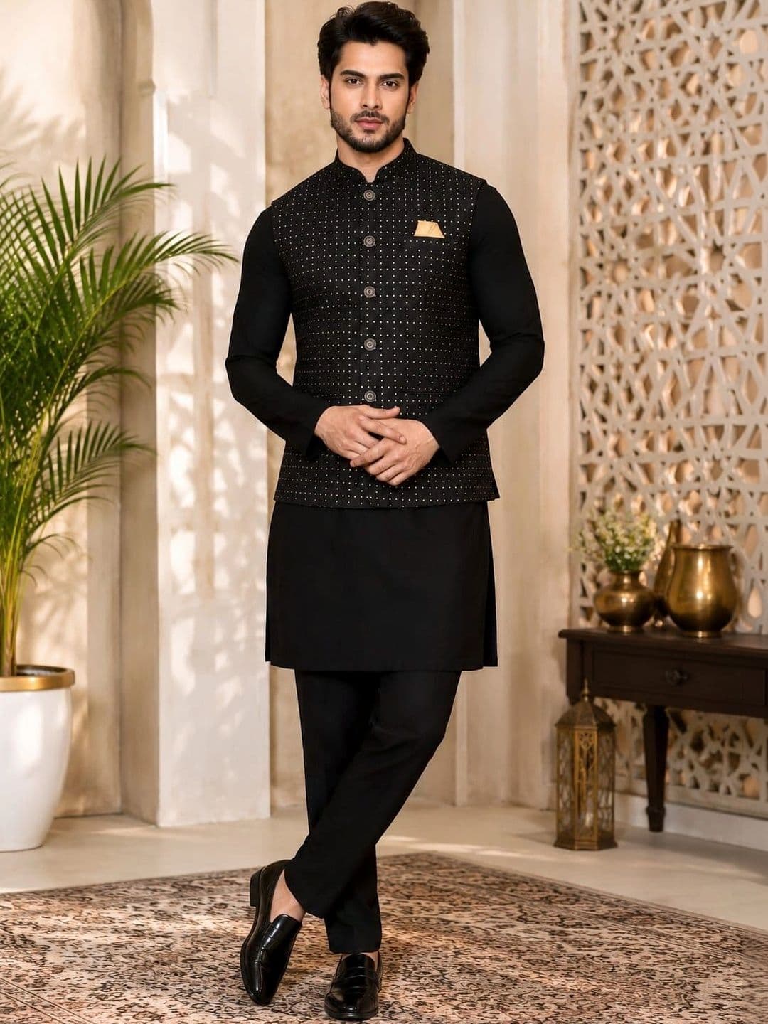 TRENDS OF ETHNIC Mandarin Collar Nehru Jackets - view 1