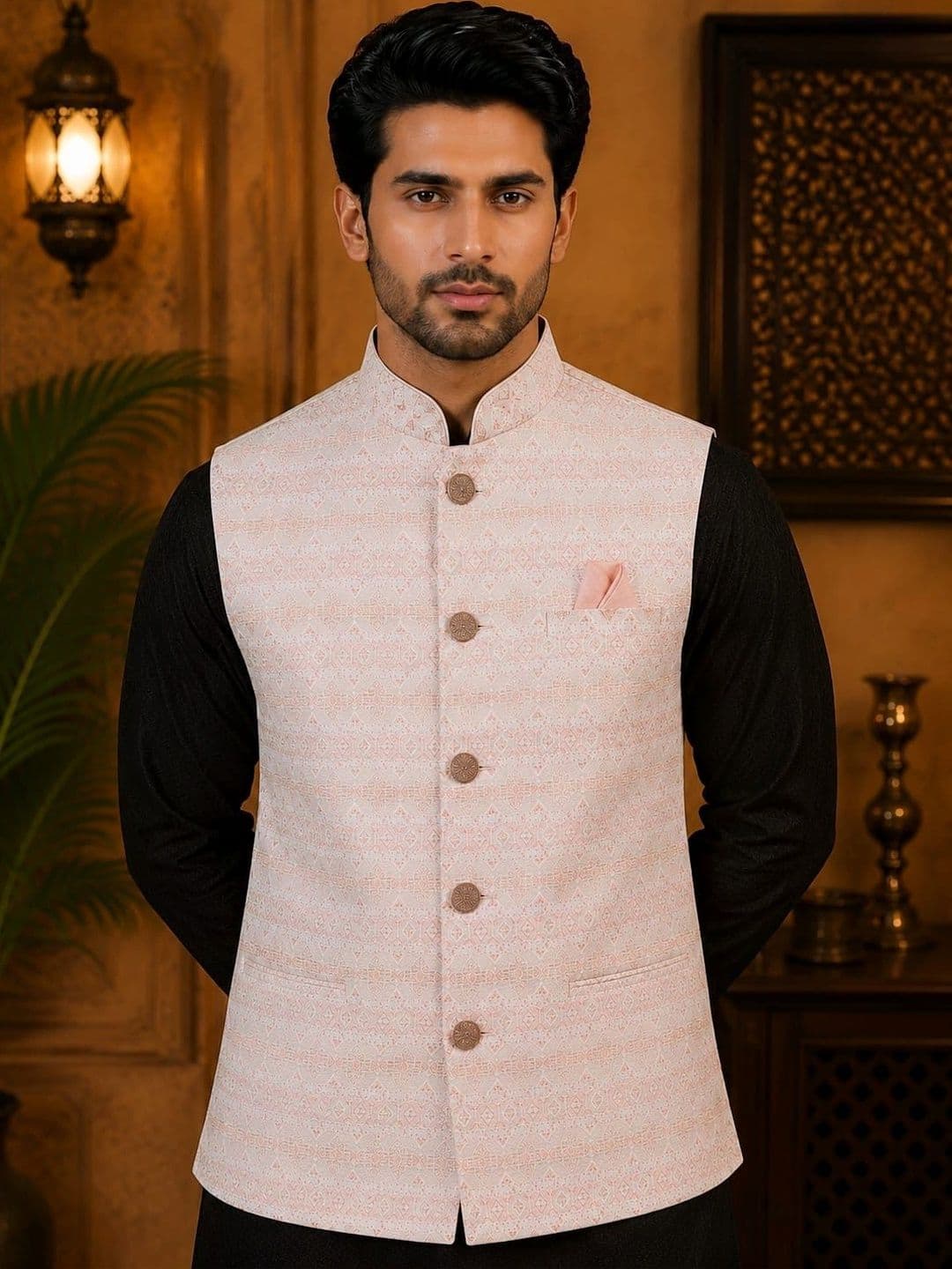 TRENDS OF ETHNIC Woven Design Woven Nehru Jackets - view 1