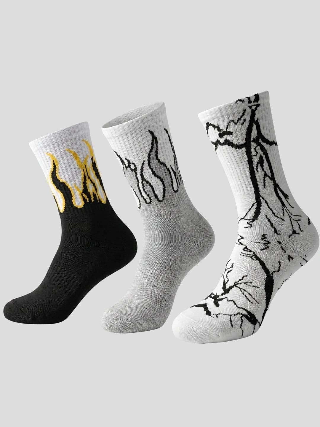 Moda Rapido Men Pack of 3 Cotton Blend Patterned Above Ankle Socks - view 1