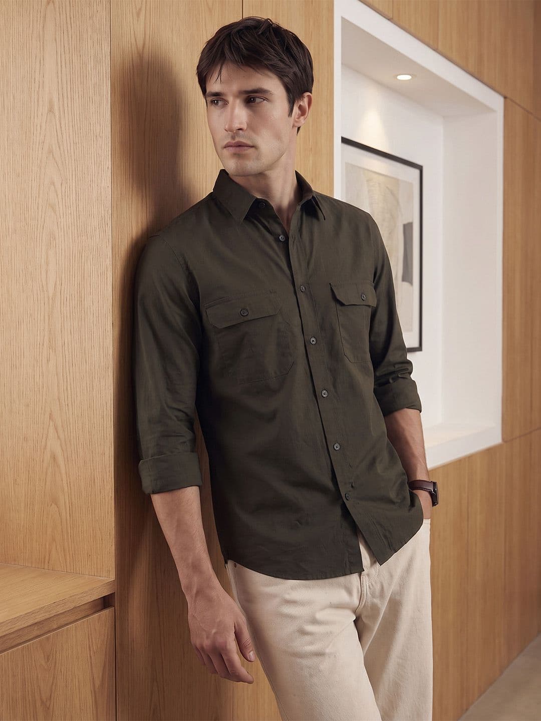 THE SHIRT CODE Spread Collar Casual Shirt - view 1