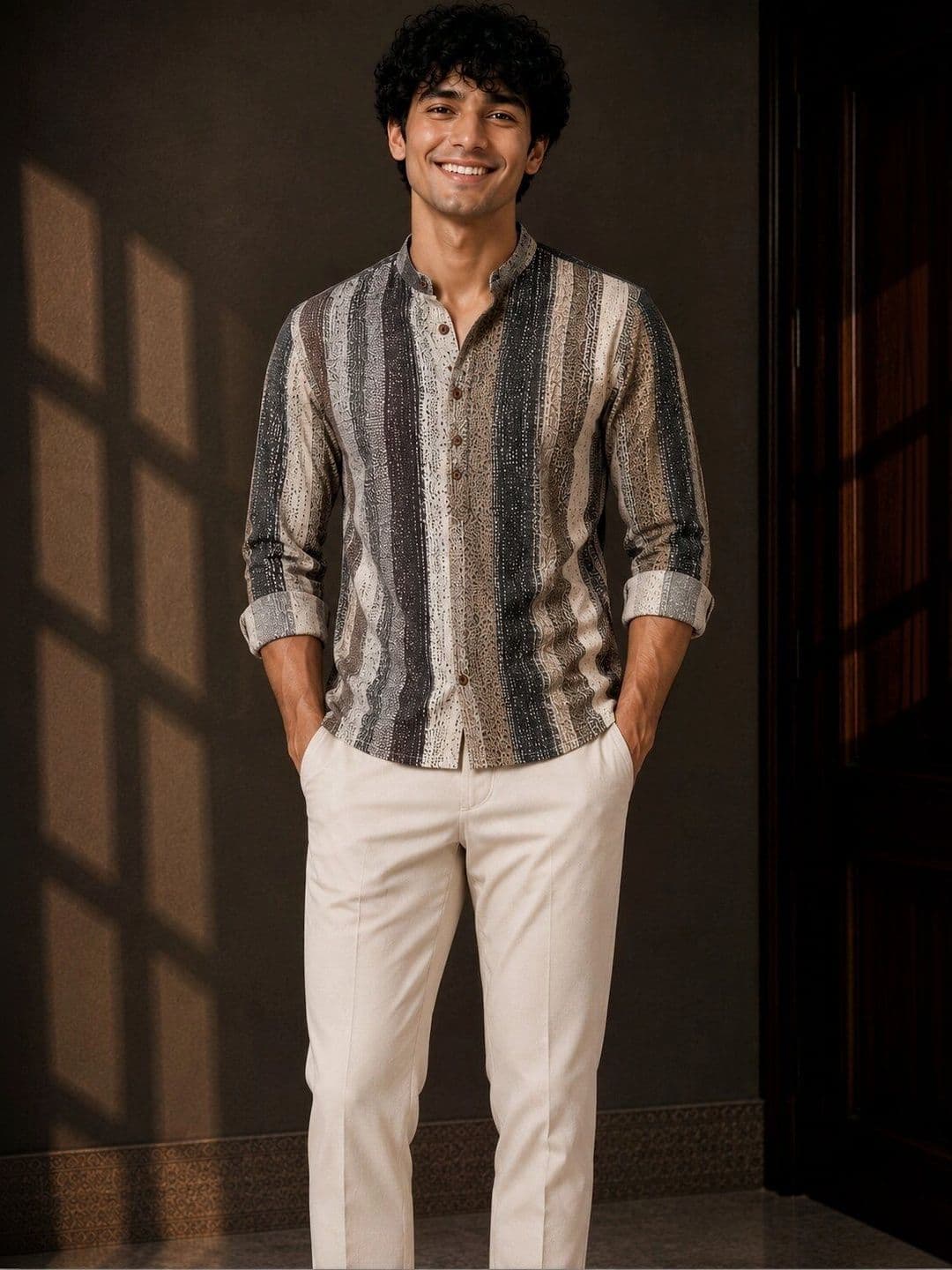 HERE&NOW Men Edgy Striped Casual Shirt - view 1