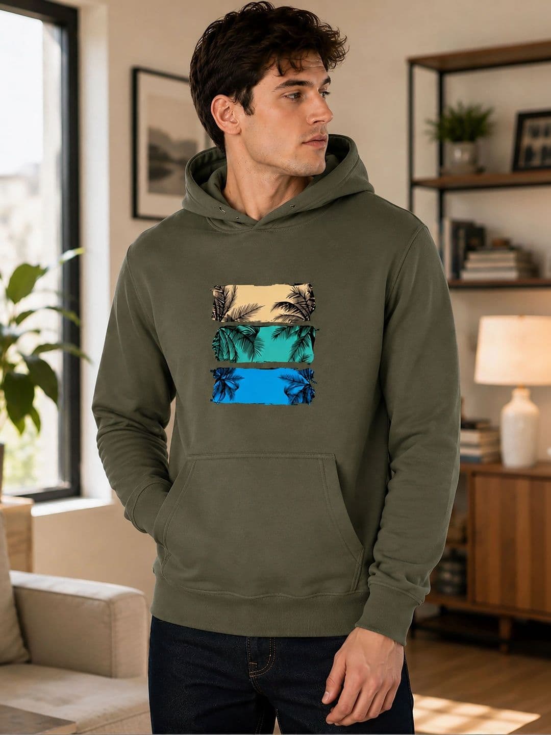 ATIGIANO Men Printed Hooded Sweatshirt - view 1