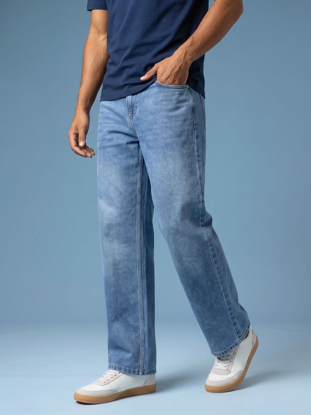 HERE&NOW Men Baggy Fit Pure Cotton Jeans - view 1