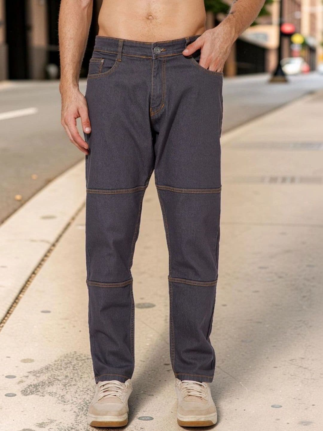 STUDIO NEXX Men Loose Relaxed Fit Mid-Rise Stretchable Jeans - view 1
