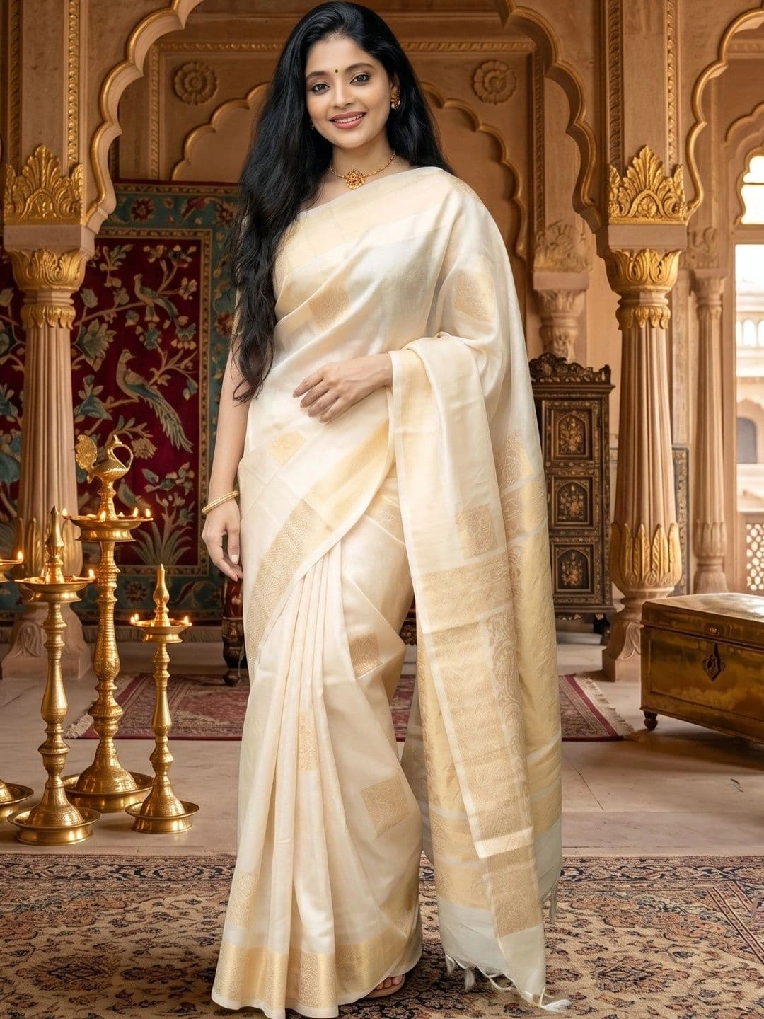 AJ FASHION PLUS Woven Design Zari Pure Silk Banarasi Saree - view 1
