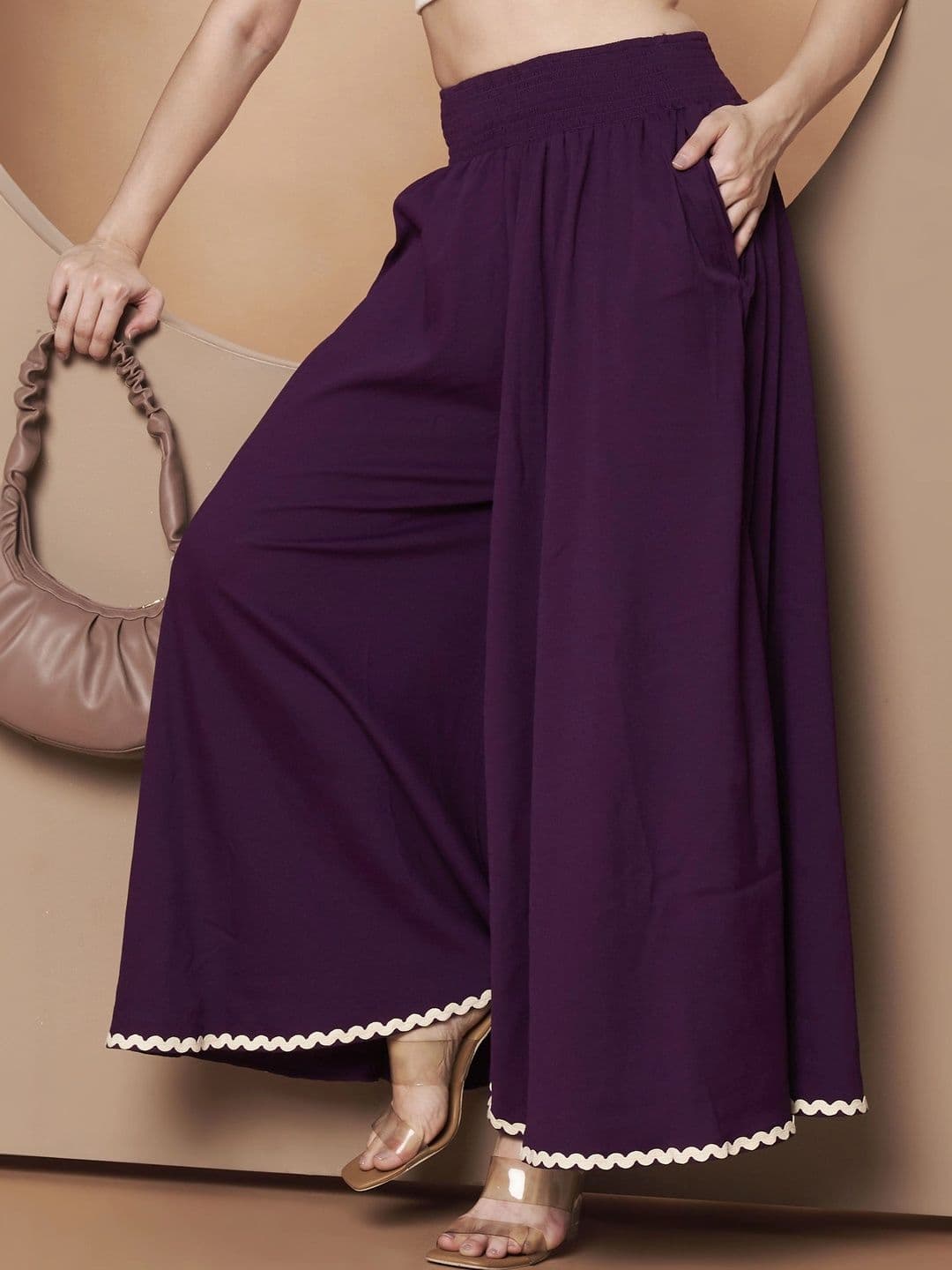 RAYIE COLLECTION Women Embellished Knitted Ethnic Palazzos - view 1