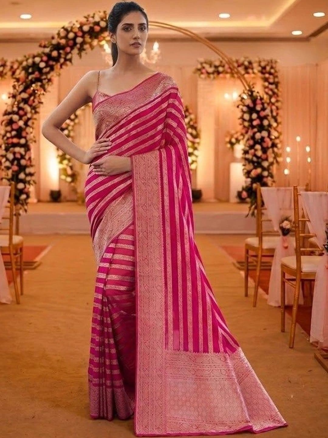 Bhagirath Fashion Woven Design Zari Pure Silk Banarasi Saree - view 1