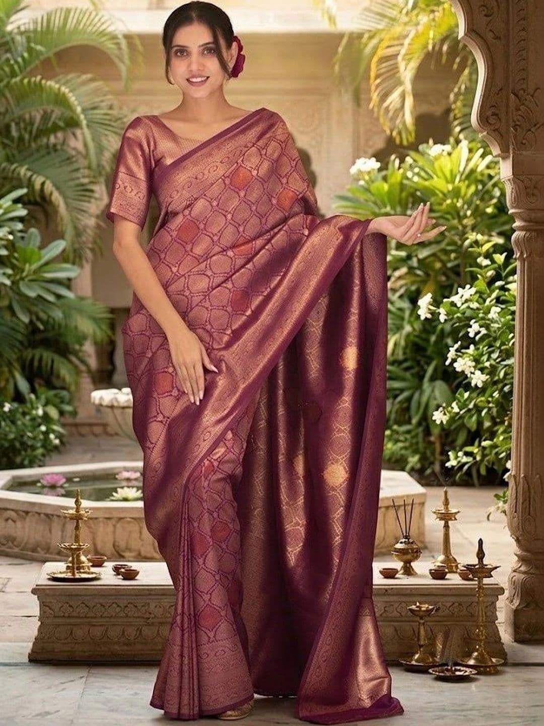 Vidula Fashion Woven Design Zari Pure Silk Banarasi Saree - view 1