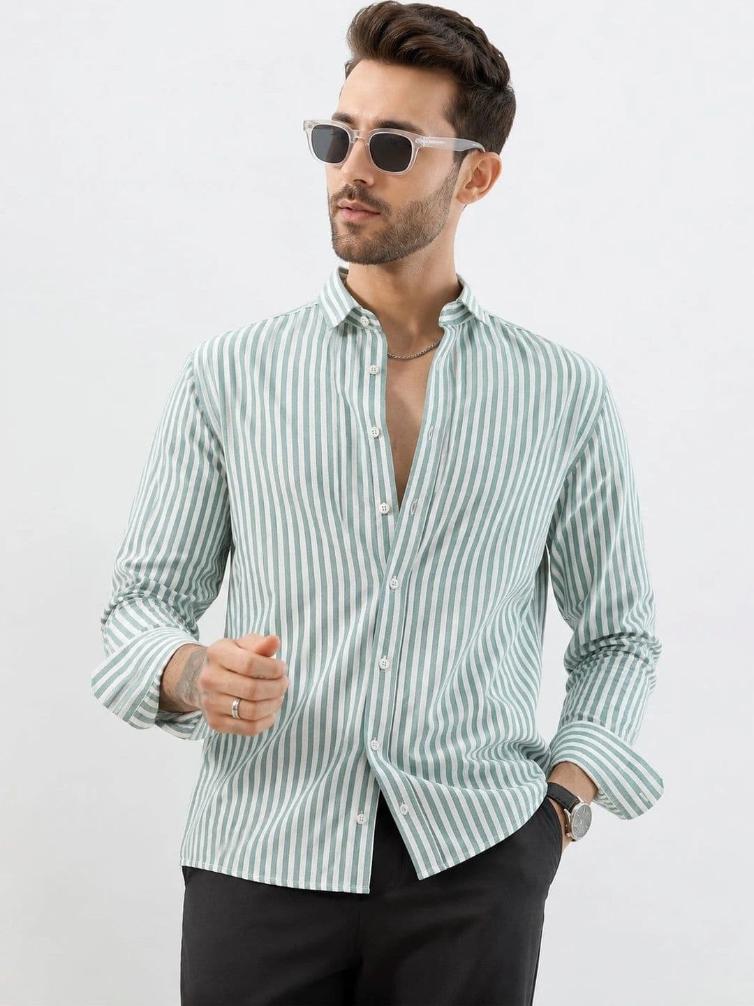 HERE&NOW Men Standard Striped Casual Shirt - view 1