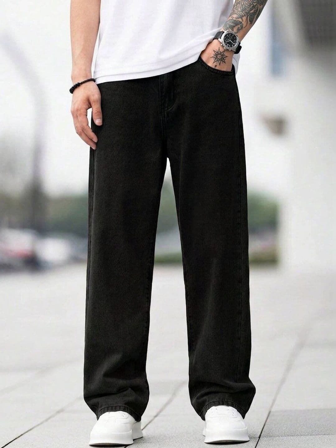 KAJARU Men Loose Relaxed Fit Mid-Rise Jeans - view 1