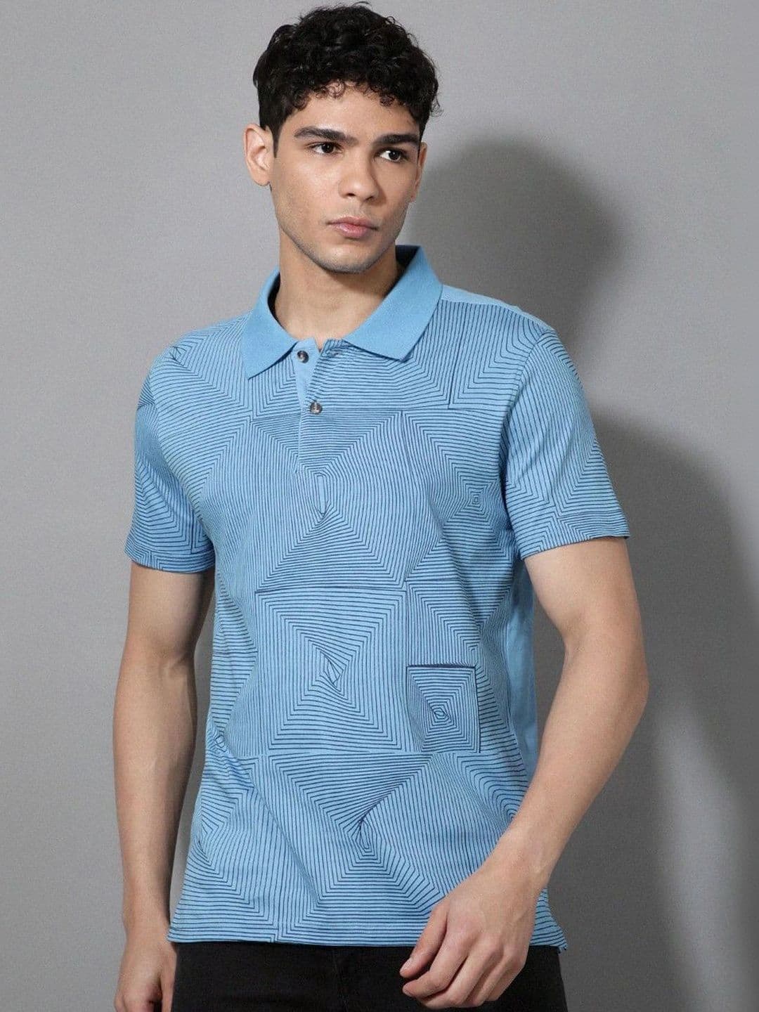 Roadster Men Printed Polo Collar T-shirt - view 1
