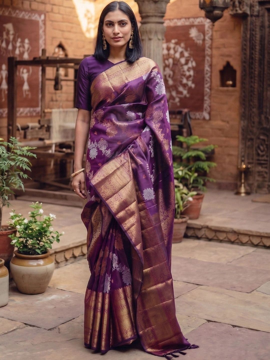 Vidula Fashion Paisley Zari Pure Silk Banarasi Saree - view 1