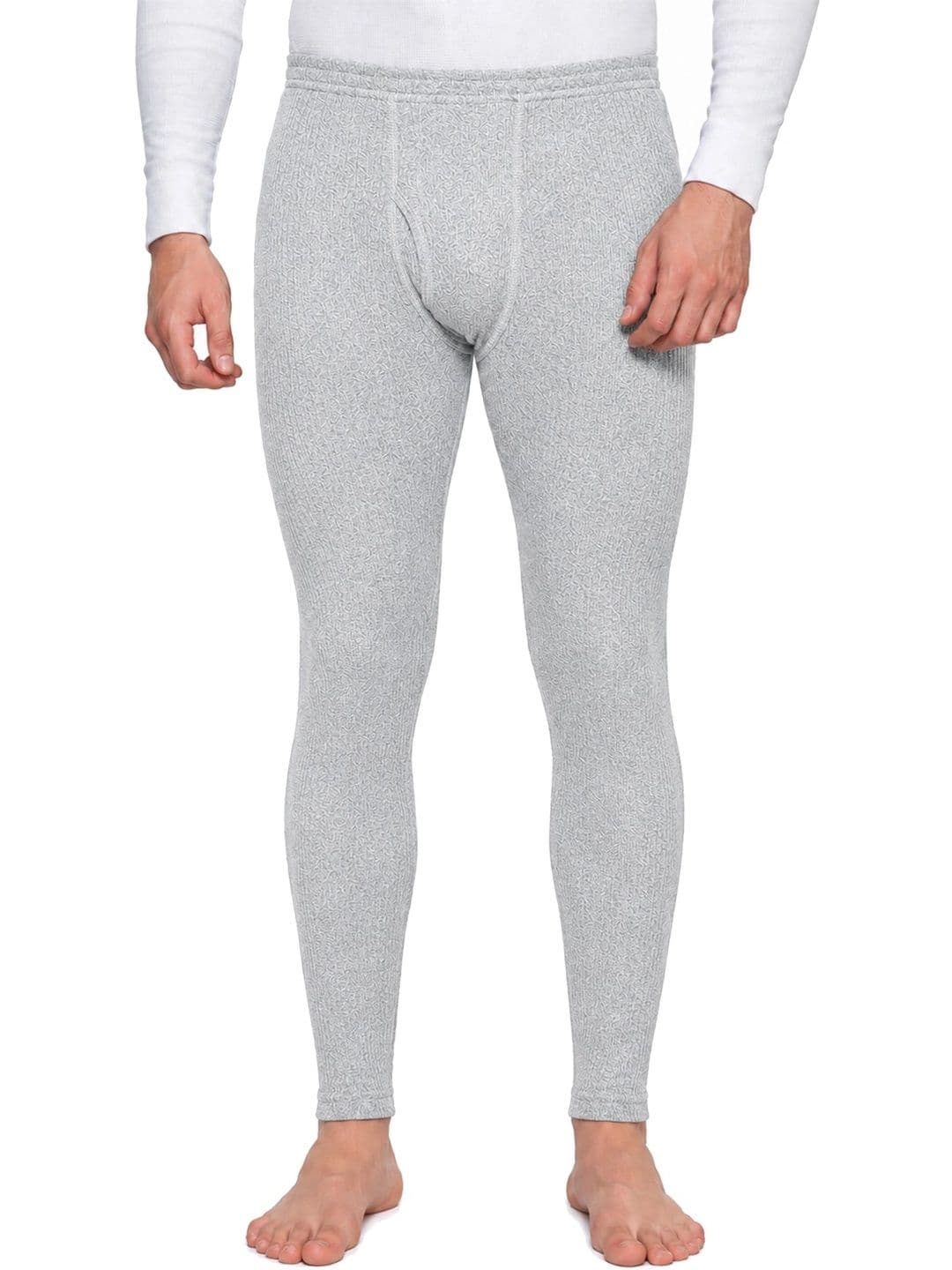 BODYCARE INSIDER Men Grey Solid Cotton Thermal Bottoms - view 1