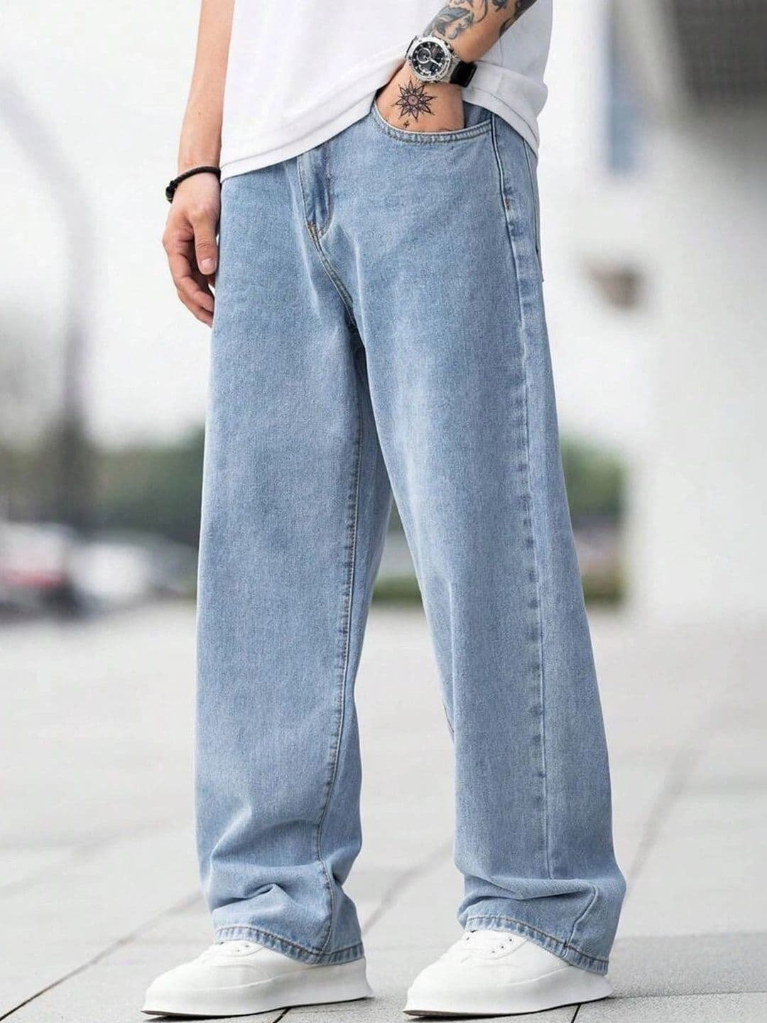Moda Rapido Men Loose Relaxed Fit Mid-Rise Light Fade Jeans - view 1