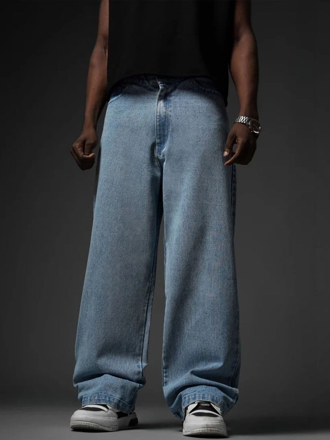 Gry clo Men Wide Leg Mid-Rise Denim Jeans - view 1
