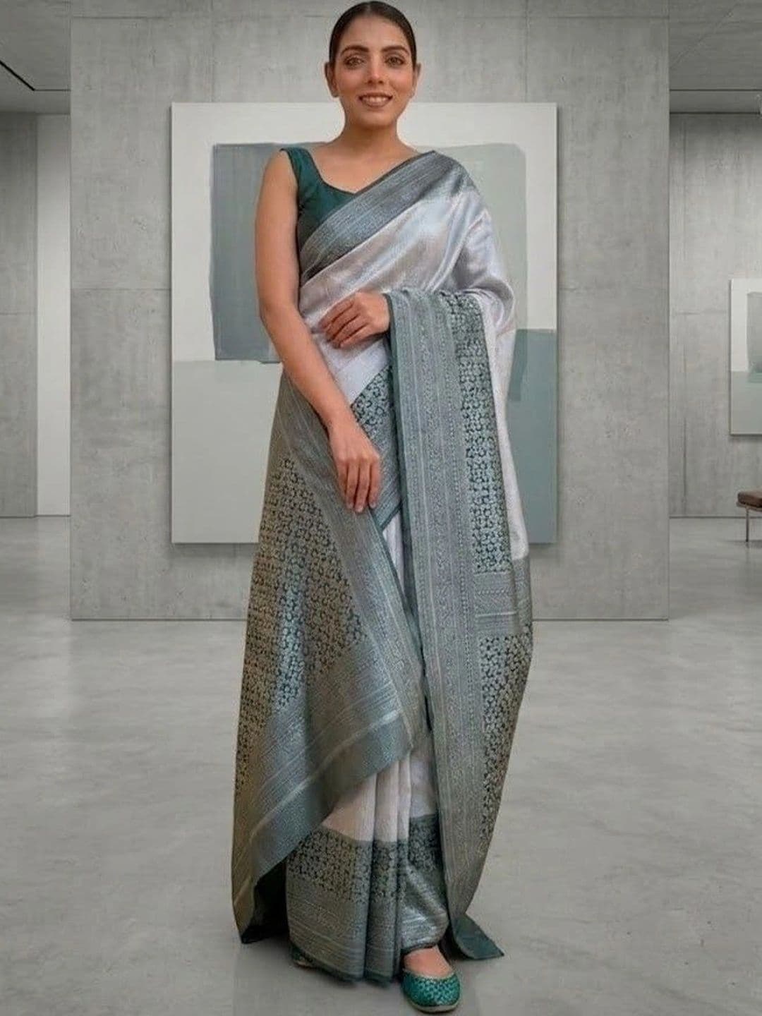 SHRIADINATH Woven Design Zari Pure Silk Banarasi Saree - view 1