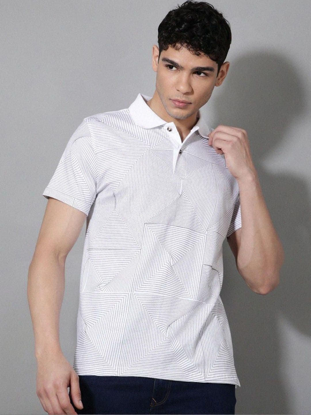 Roadster Men Printed Polo Collar T-shirt - view 1